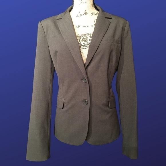 𝅺new YORK & COMPANY STRETCH Career Blazer Jacket, DARK BROWN, NWOT, Size 14 - Picture 1 of 9